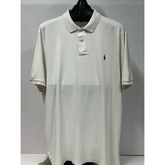 Ralph Lauren Mens Classic Short Sleeve Polo Shirt White XL Embroidered Soft - Picture 3 of 10